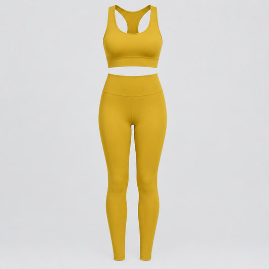 Conjunto Deportivo Top y Calza Mostaza